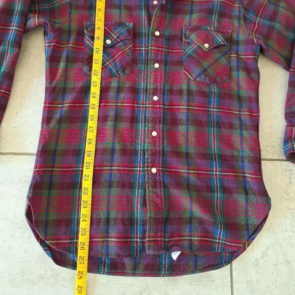 Pendleton red plaid blouse button down medium - Picture 7 of 9